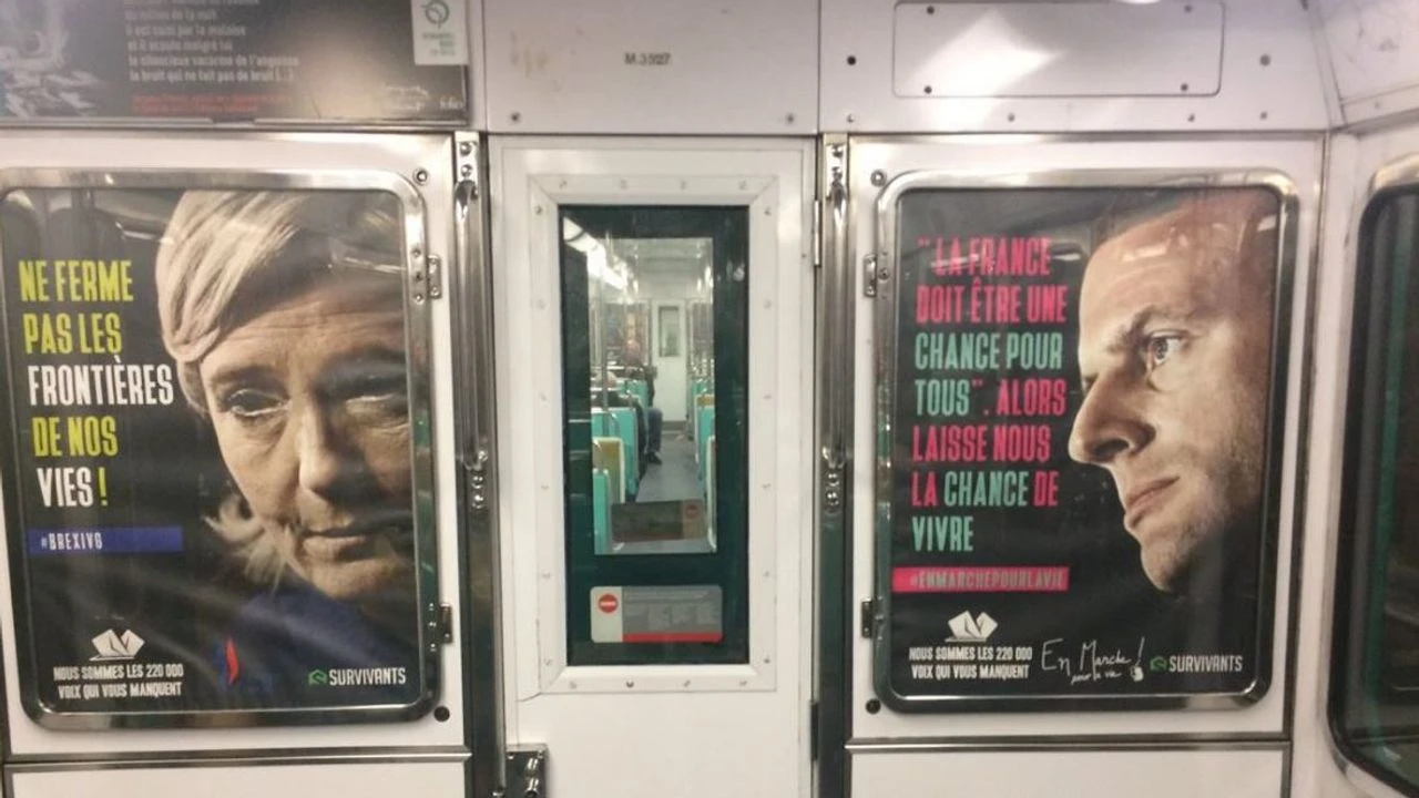 Les affiches des Survivants placardées sauvagement dans le métro parisien.