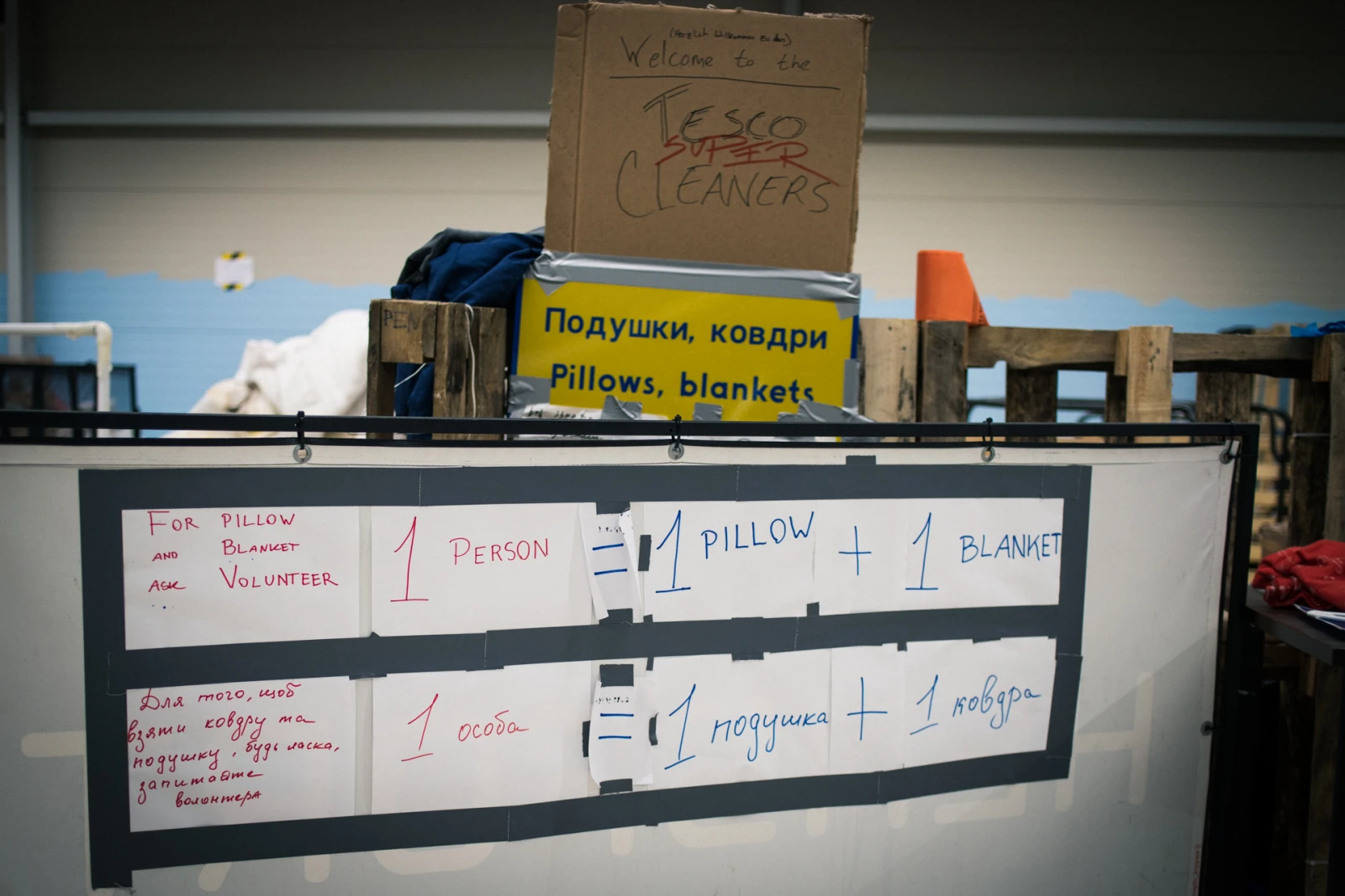 Détail dans le refuge Tesco.